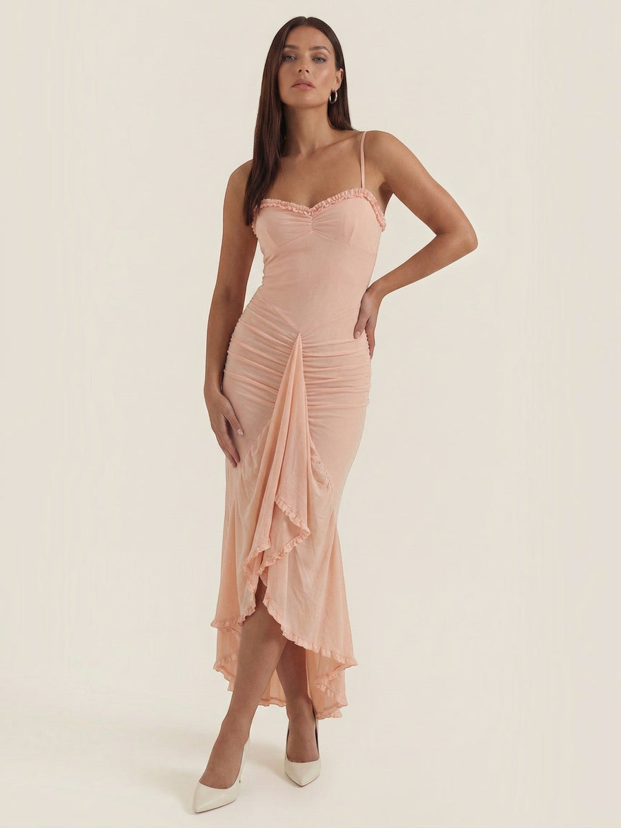Wisteria Ruffle High Low Maxi Dress