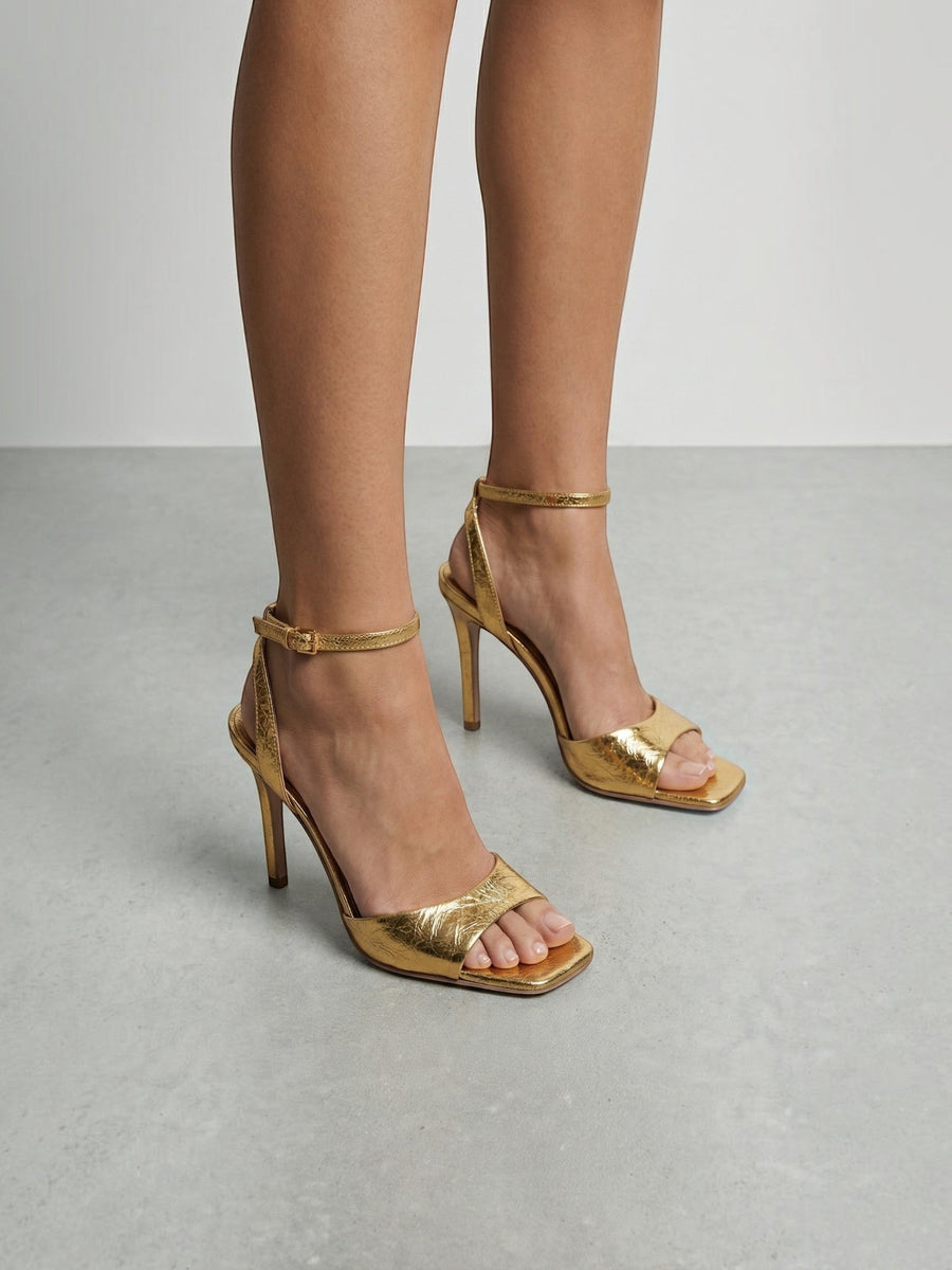 Cerelia Square Toe Ankle Strap Heel Sandals