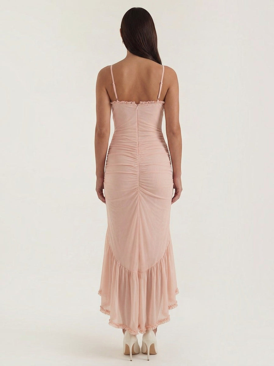 Wisteria Ruffle High Low Maxi Dress