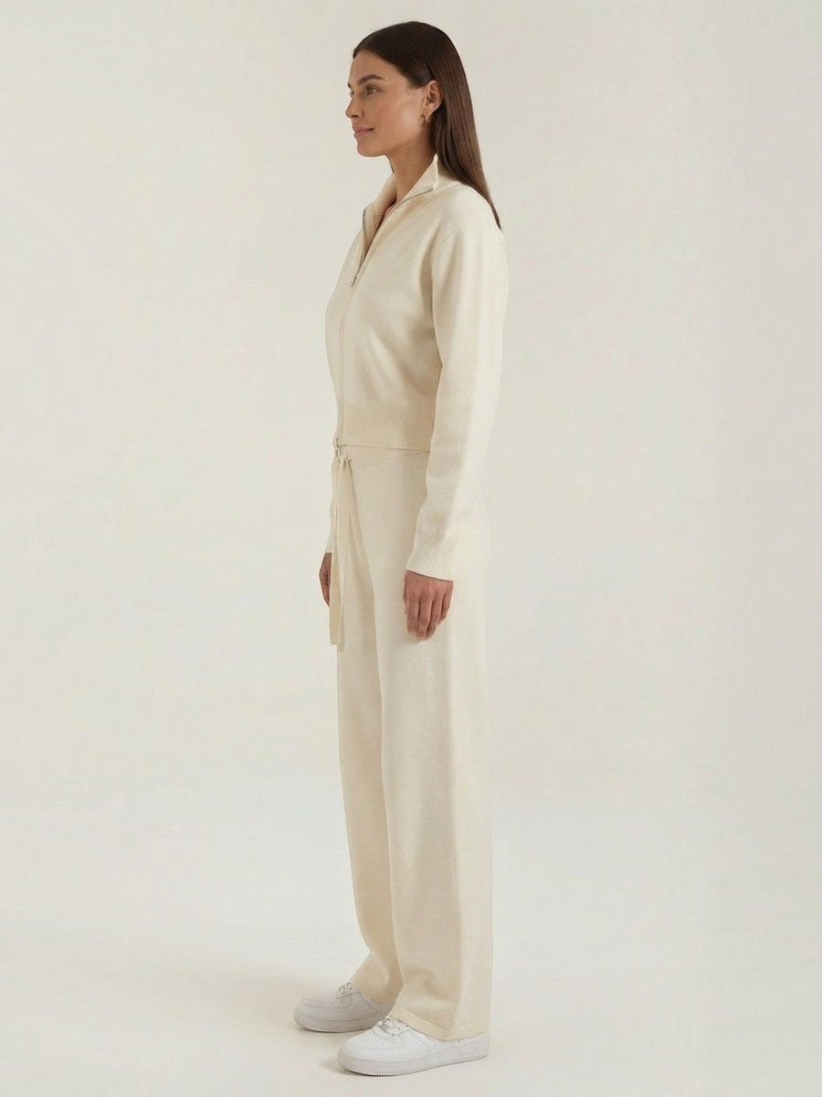 Katherine Zip Cardigan and Wide Pants Co Ord Set