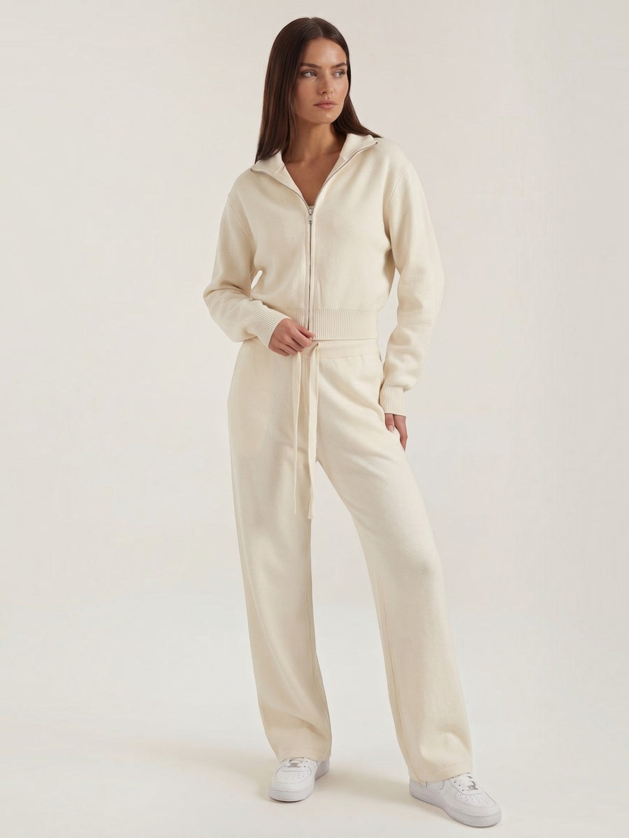 Katherine Zip Cardigan and Wide Pants Co Ord Set