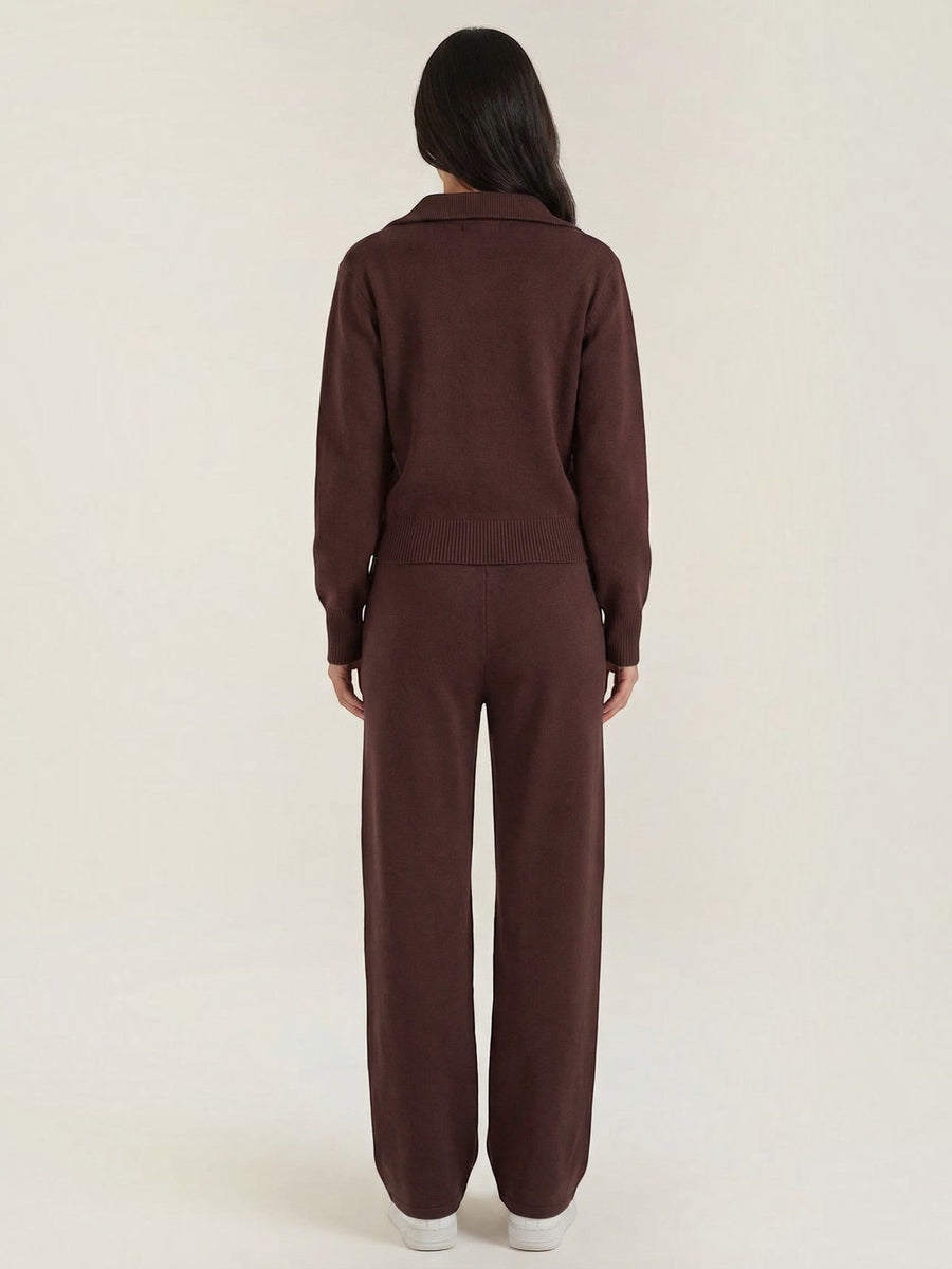 Katherine Zip Cardigan and Wide Pants Co Ord Set