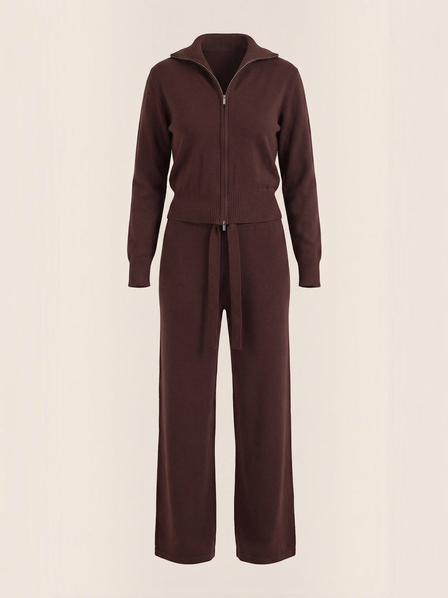 Katherine Zip Cardigan and Wide Pants Co Ord Set