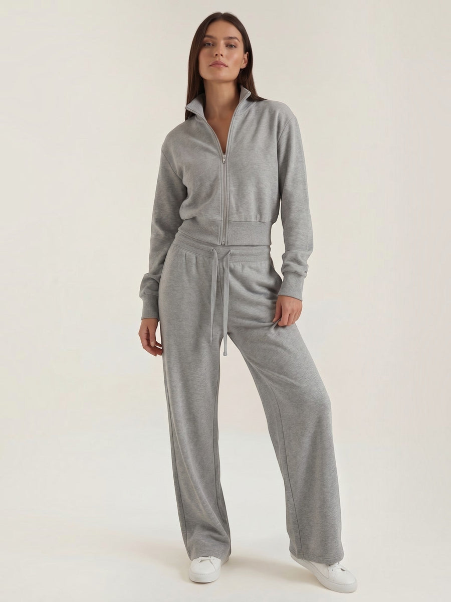 Katherine Zip Cardigan and Wide Pants Co Ord Set