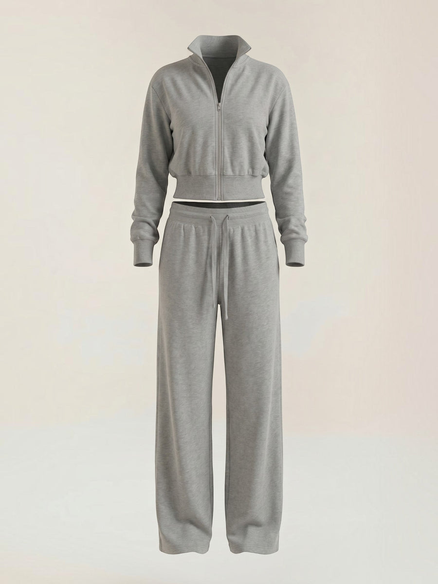 Katherine Zip Cardigan and Wide Pants Co Ord Set