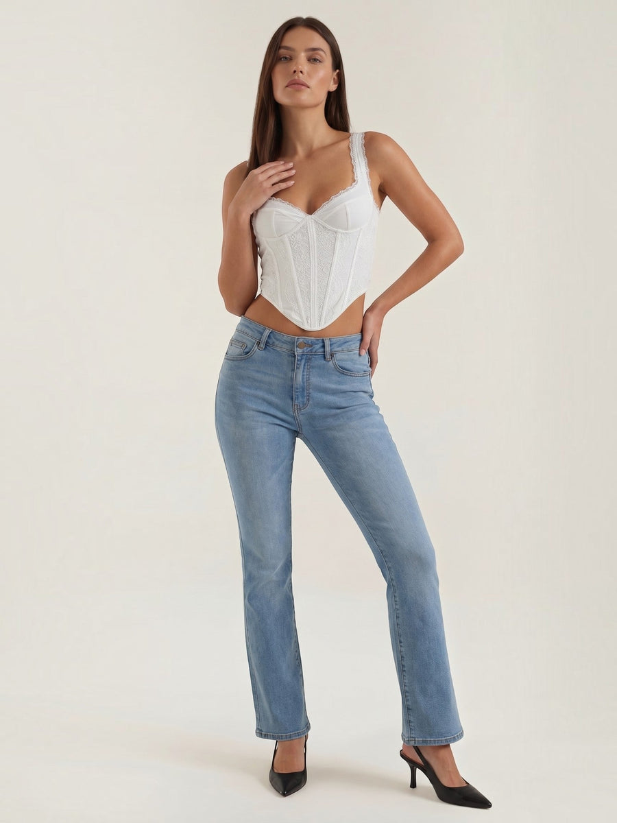 Freya Lace Trim Sweetheart Corset Top