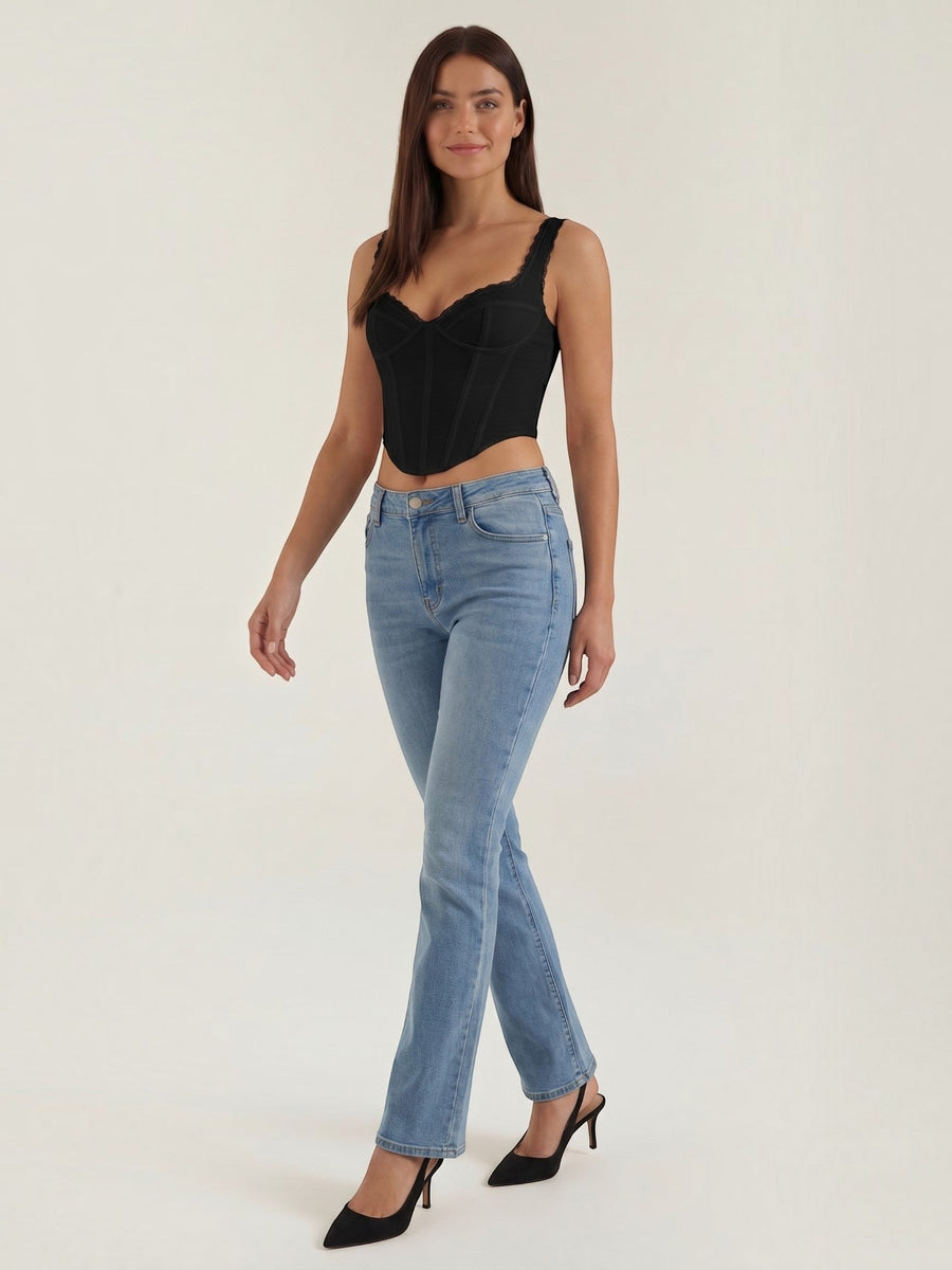 Freya Lace Trim Sweetheart Corset Top