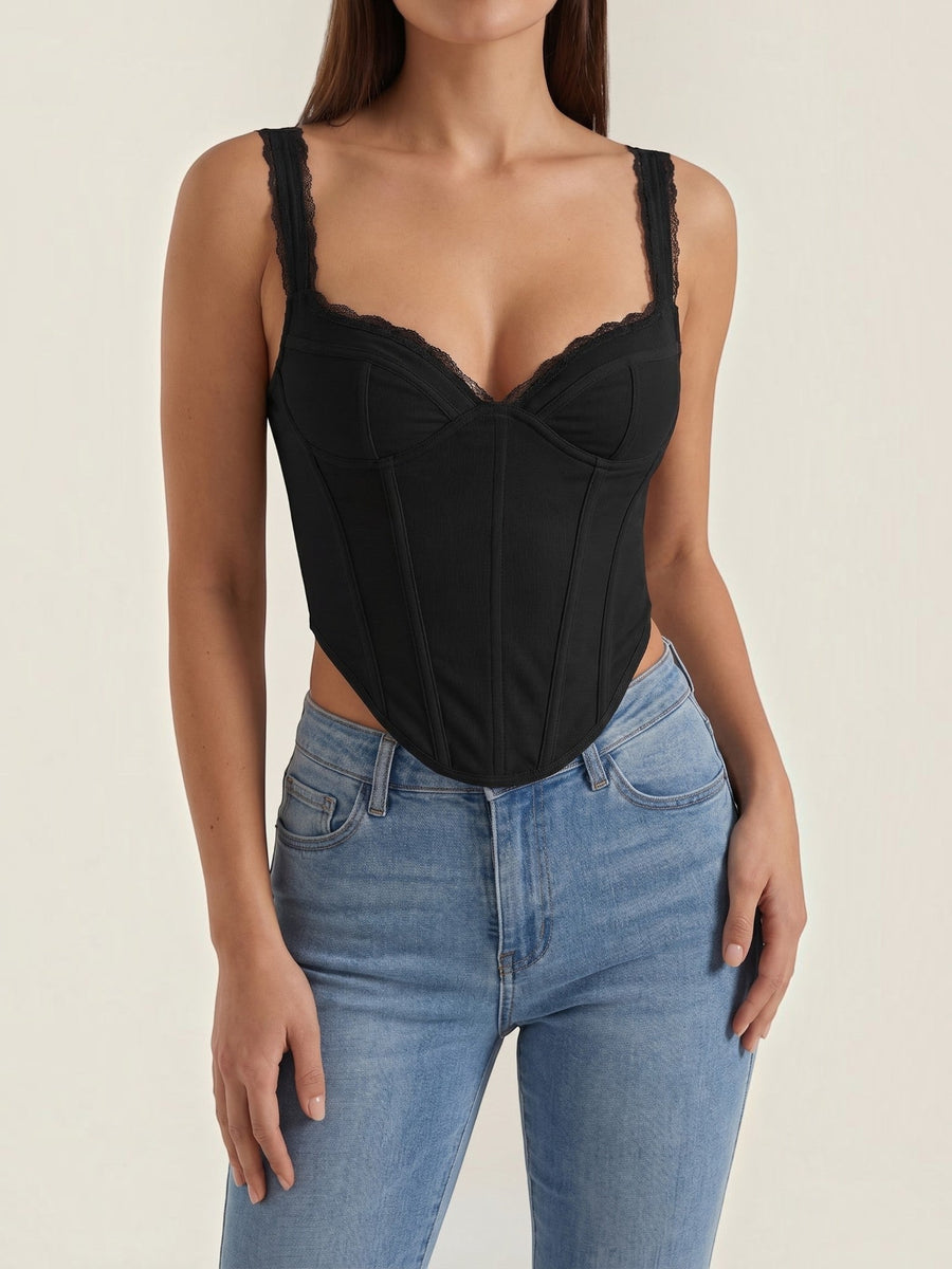 Freya Lace Trim Sweetheart Corset Top