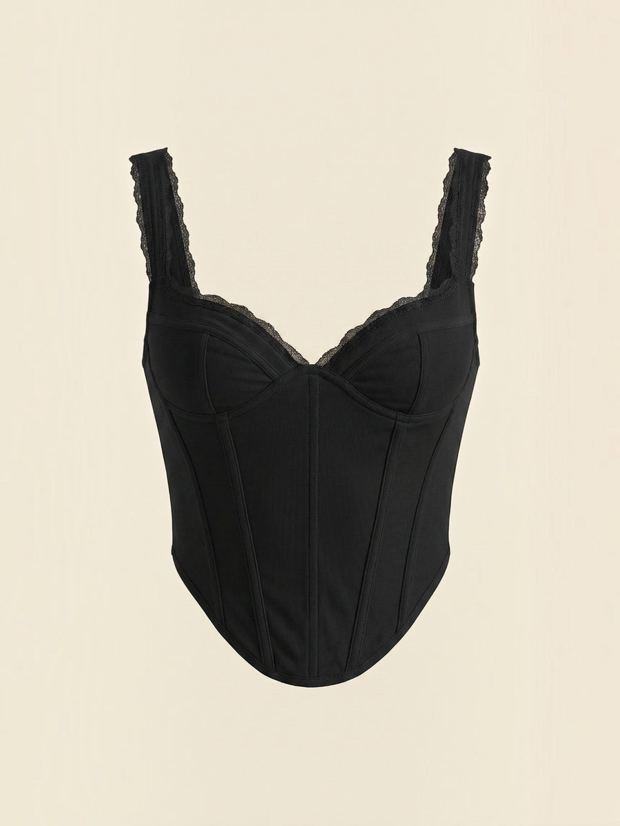 Freya Lace Trim Sweetheart Corset Top