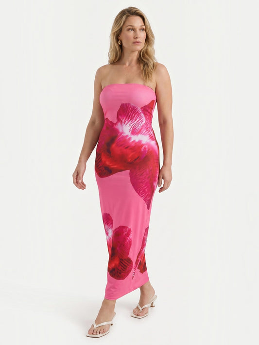 Dena Strapless Floral Bandeau Maxi Dress