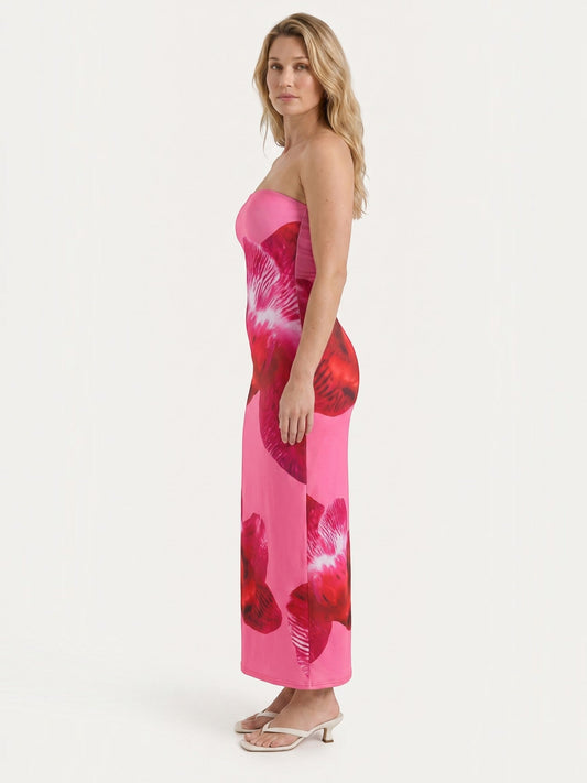 Dena Strapless Floral Bandeau Maxi Dress