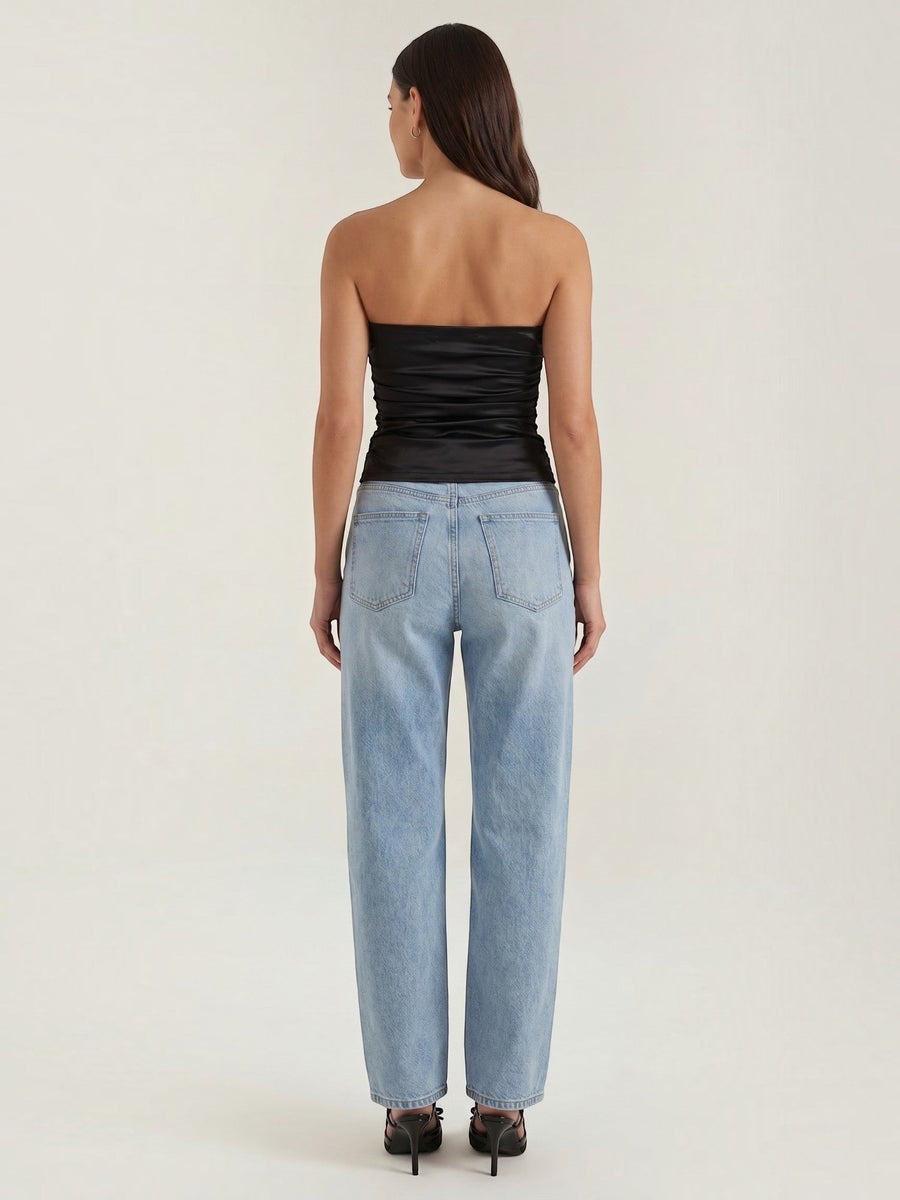 Guinevere Shimmer Ruched Bandeau Top