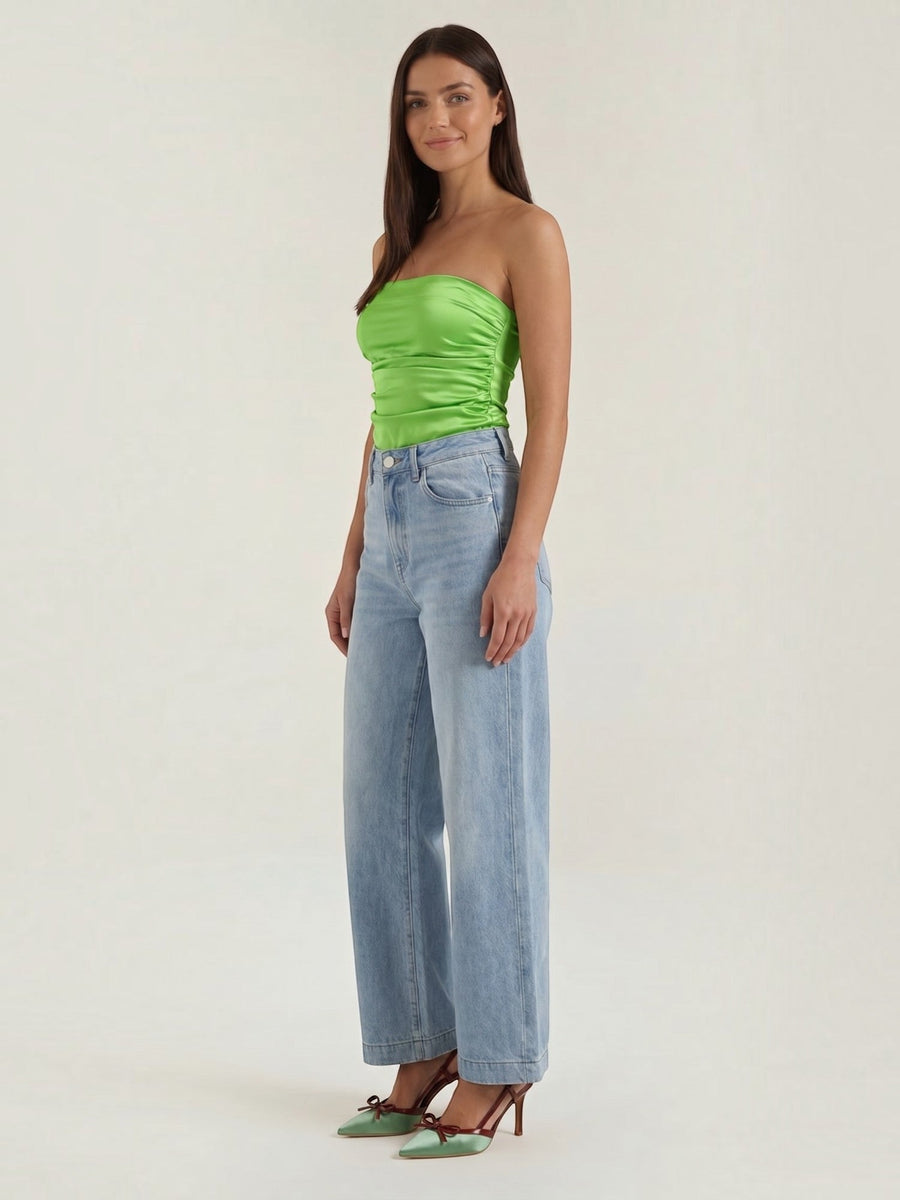 Guinevere Shimmer Ruched Bandeau Top