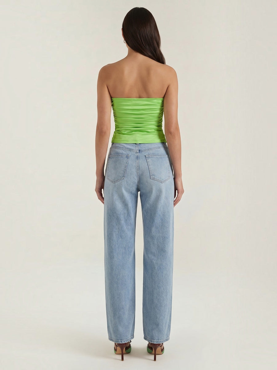 Guinevere Shimmer Ruched Bandeau Top