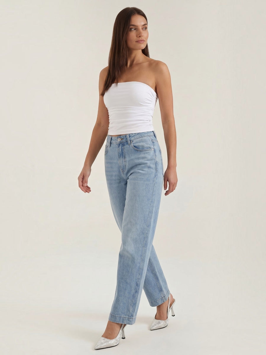 Guinevere Shimmer Ruched Bandeau Top