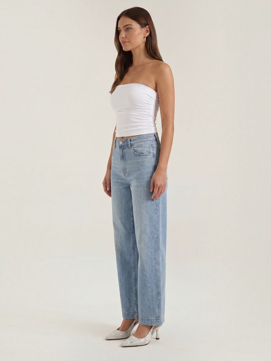 Guinevere Shimmer Ruched Bandeau Top