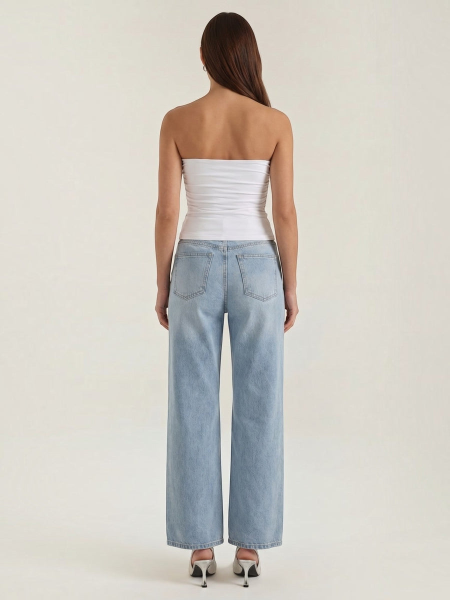 Guinevere Shimmer Ruched Bandeau Top