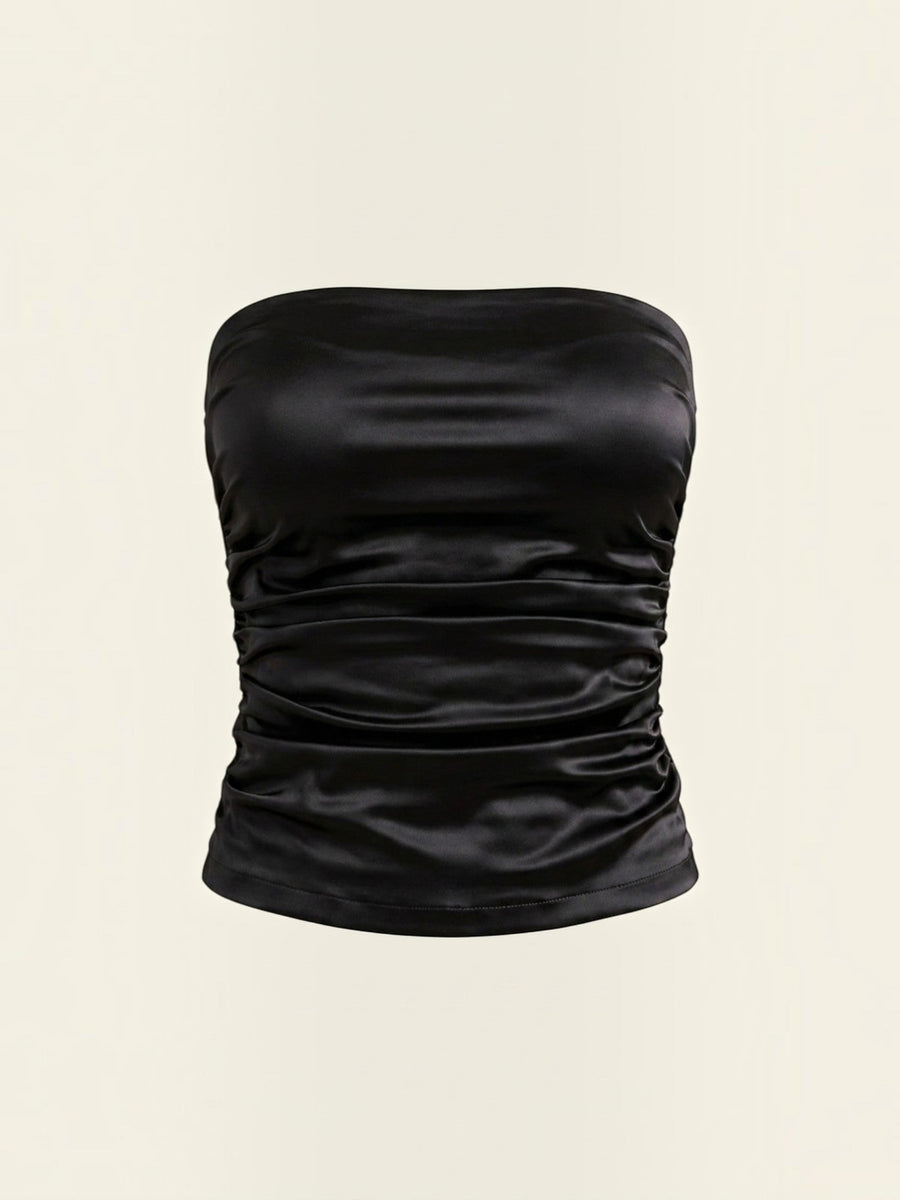Guinevere Shimmer Ruched Bandeau Top