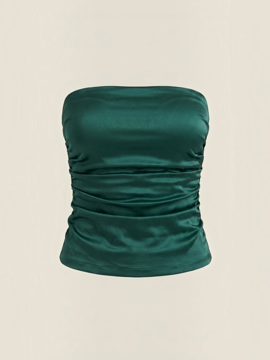 Guinevere Shimmer Ruched Bandeau Top