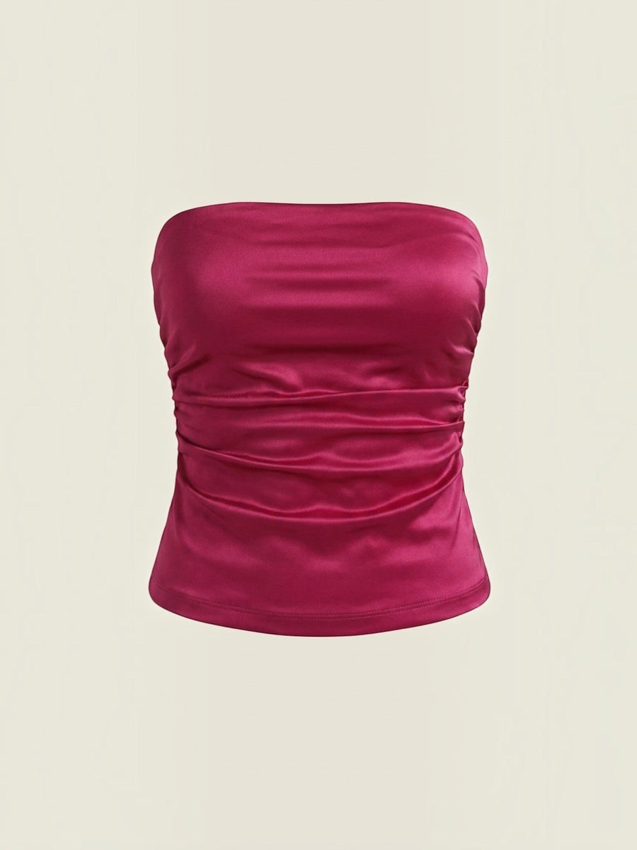 Guinevere Shimmer Ruched Bandeau Top