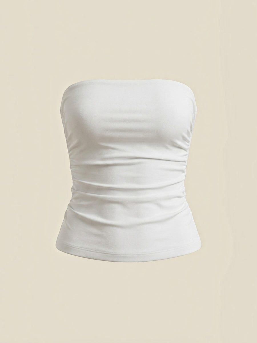 Guinevere Shimmer Ruched Bandeau Top