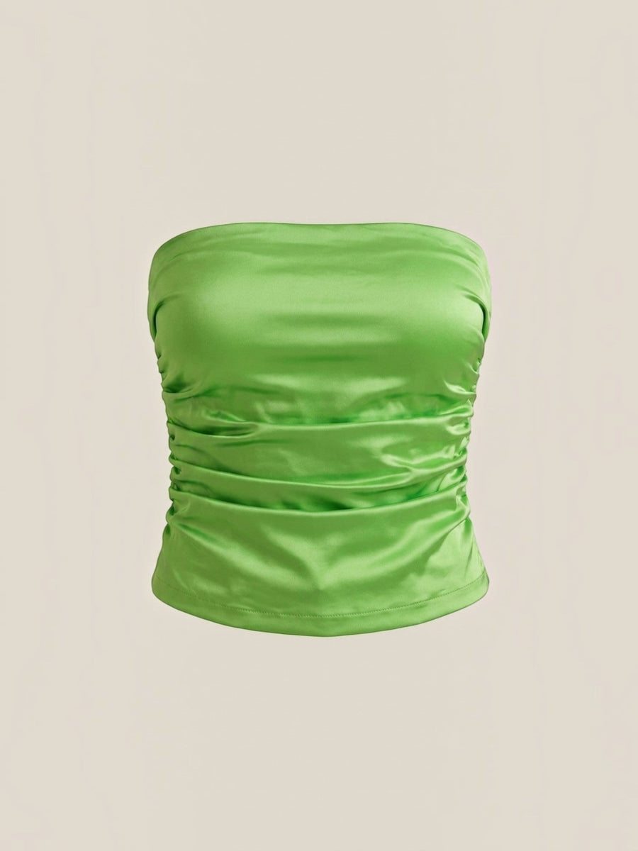 Guinevere Shimmer Ruched Bandeau Top