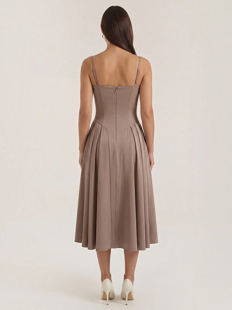Odette Corset Style Strappy Midi Dress