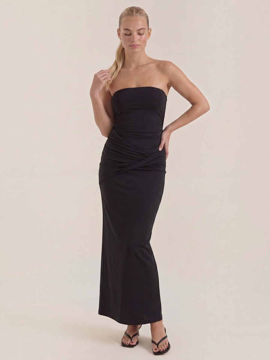 Quinn Strapless Wrap Front Maxi Dress