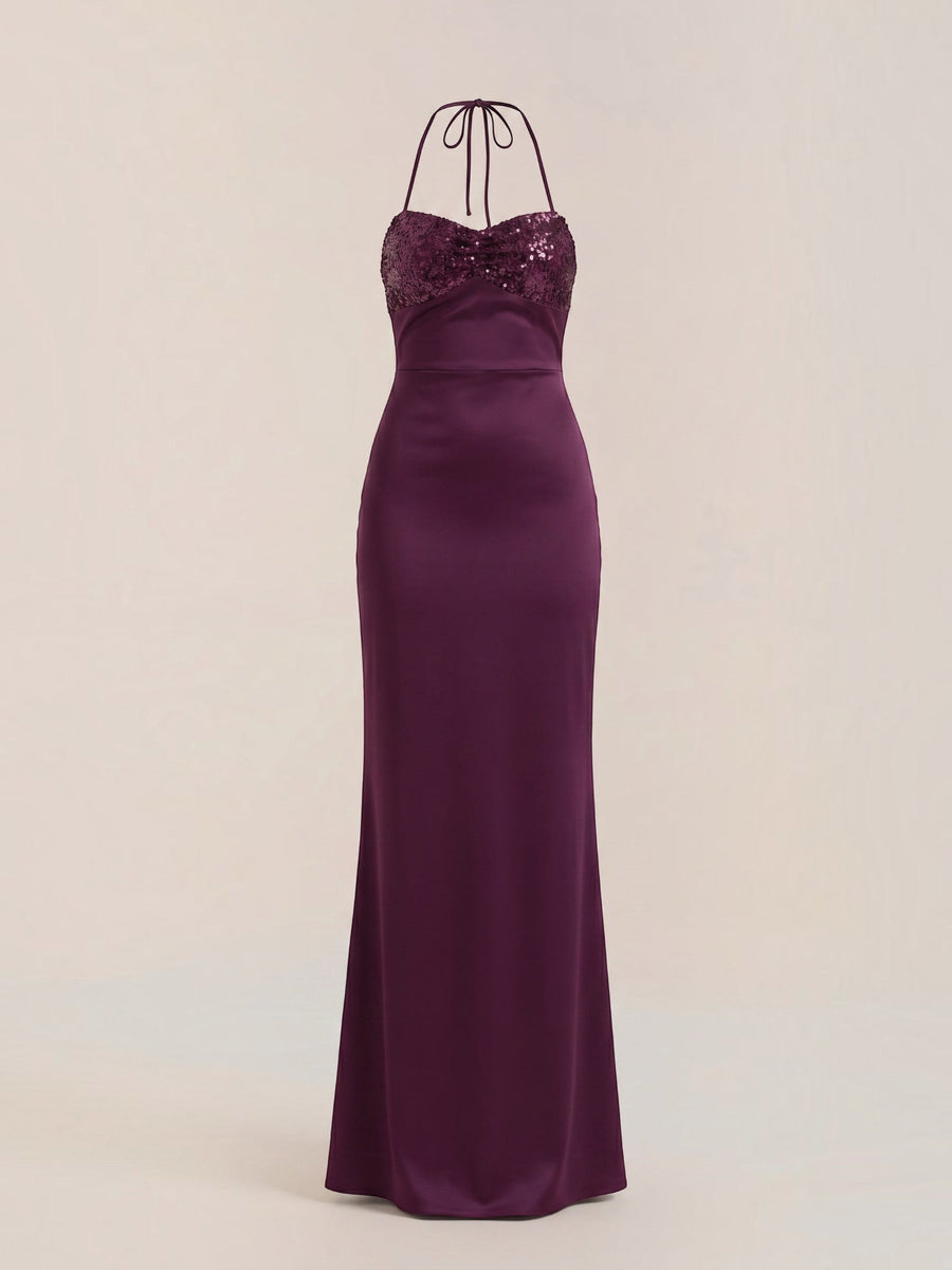 Sierra Sequin Bodice Sweetheart Maxi Gown