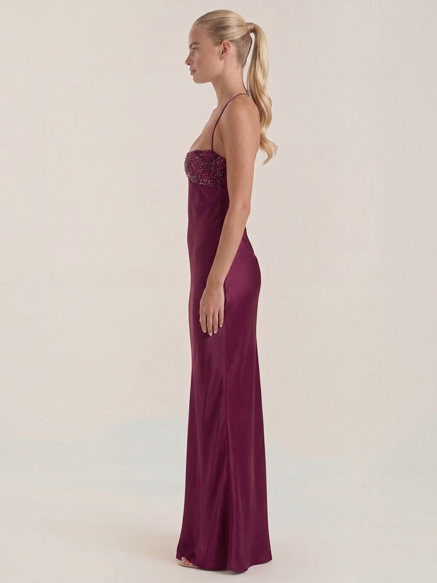 Sierra Sequin Bodice Sweetheart Maxi Gown