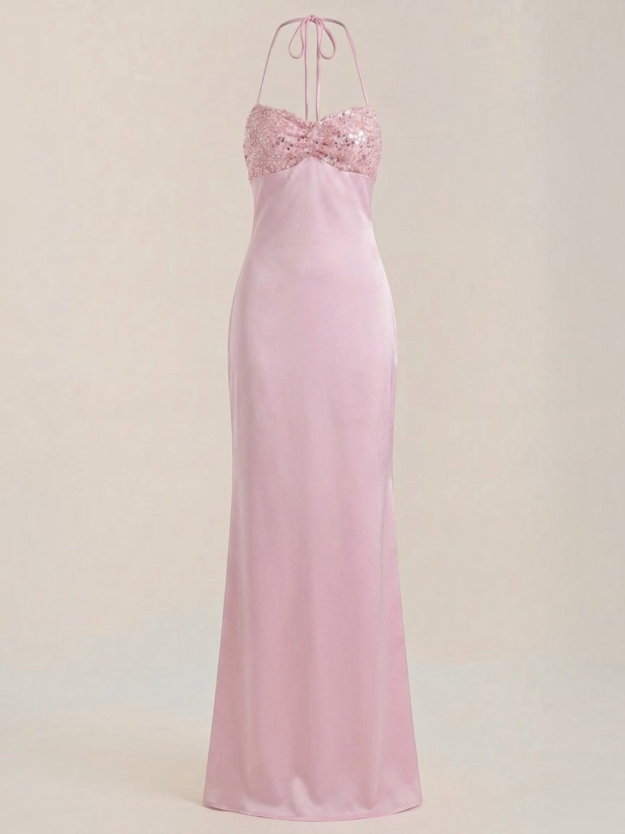 Sierra Sequin Bodice Sweetheart Maxi Gown
