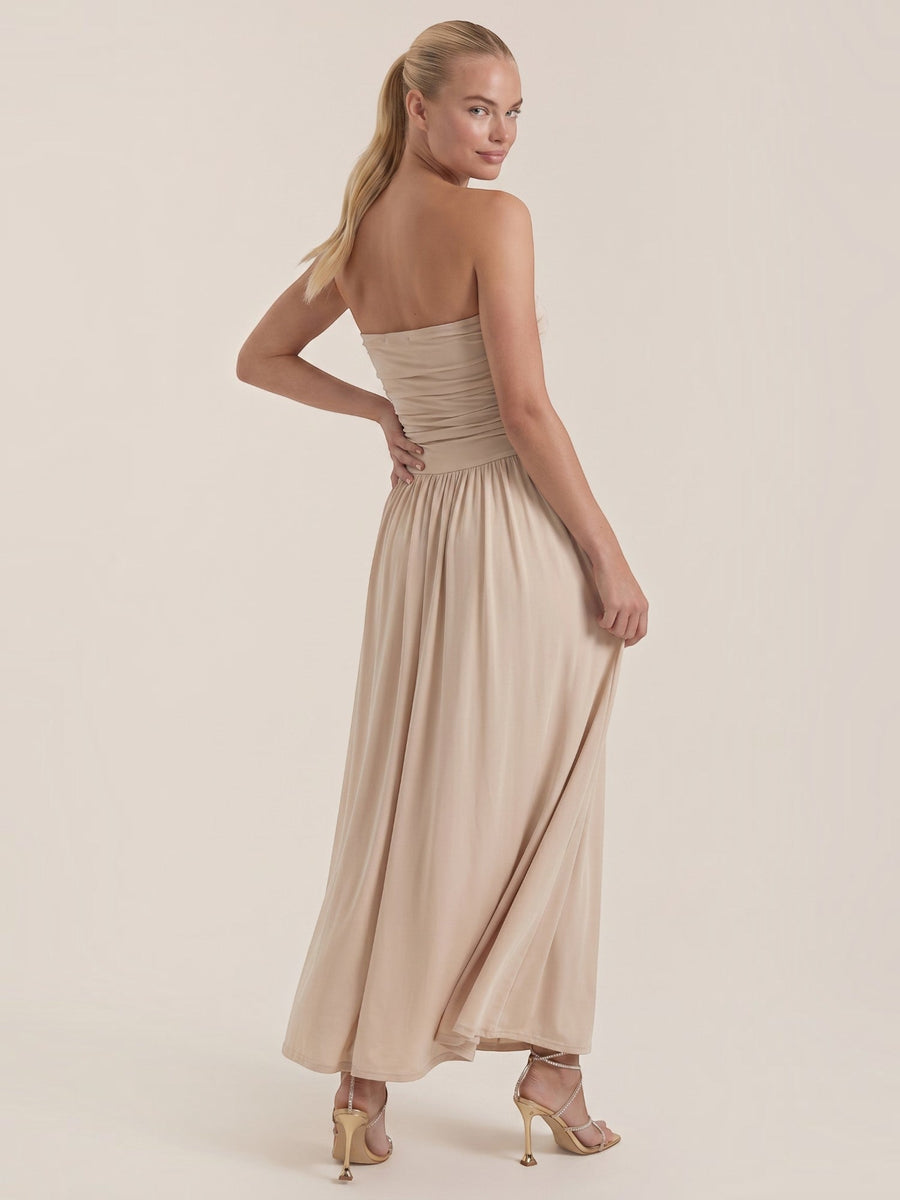 Keira Strapless Drop Waist Maxi Dress