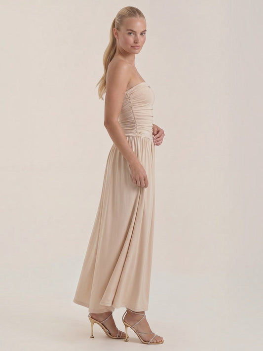Keira Strapless Drop Waist Maxi Dress