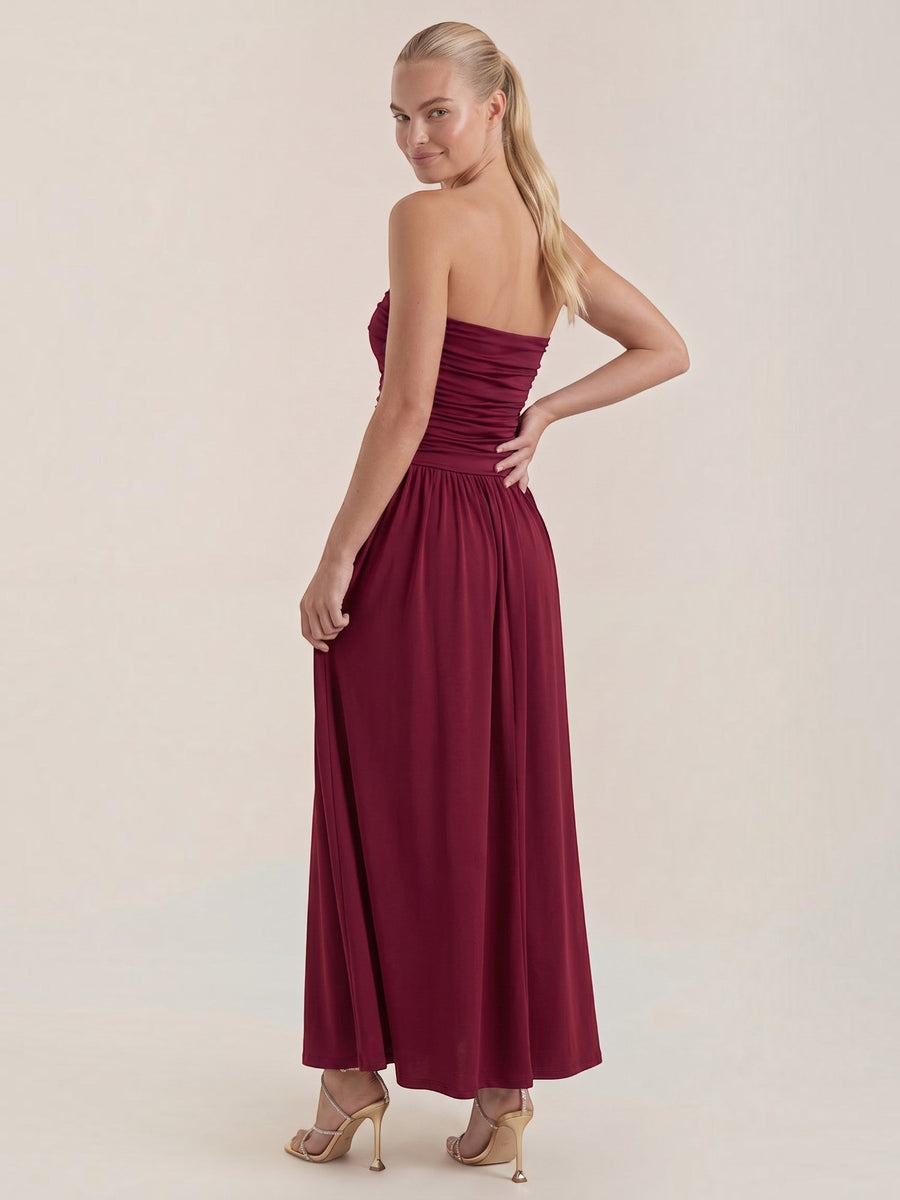 Keira Strapless Drop Waist Maxi Dress