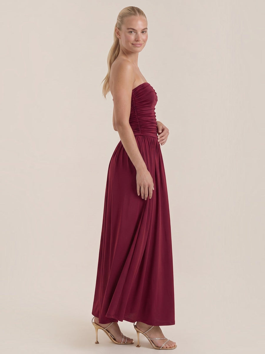 Keira Strapless Drop Waist Maxi Dress