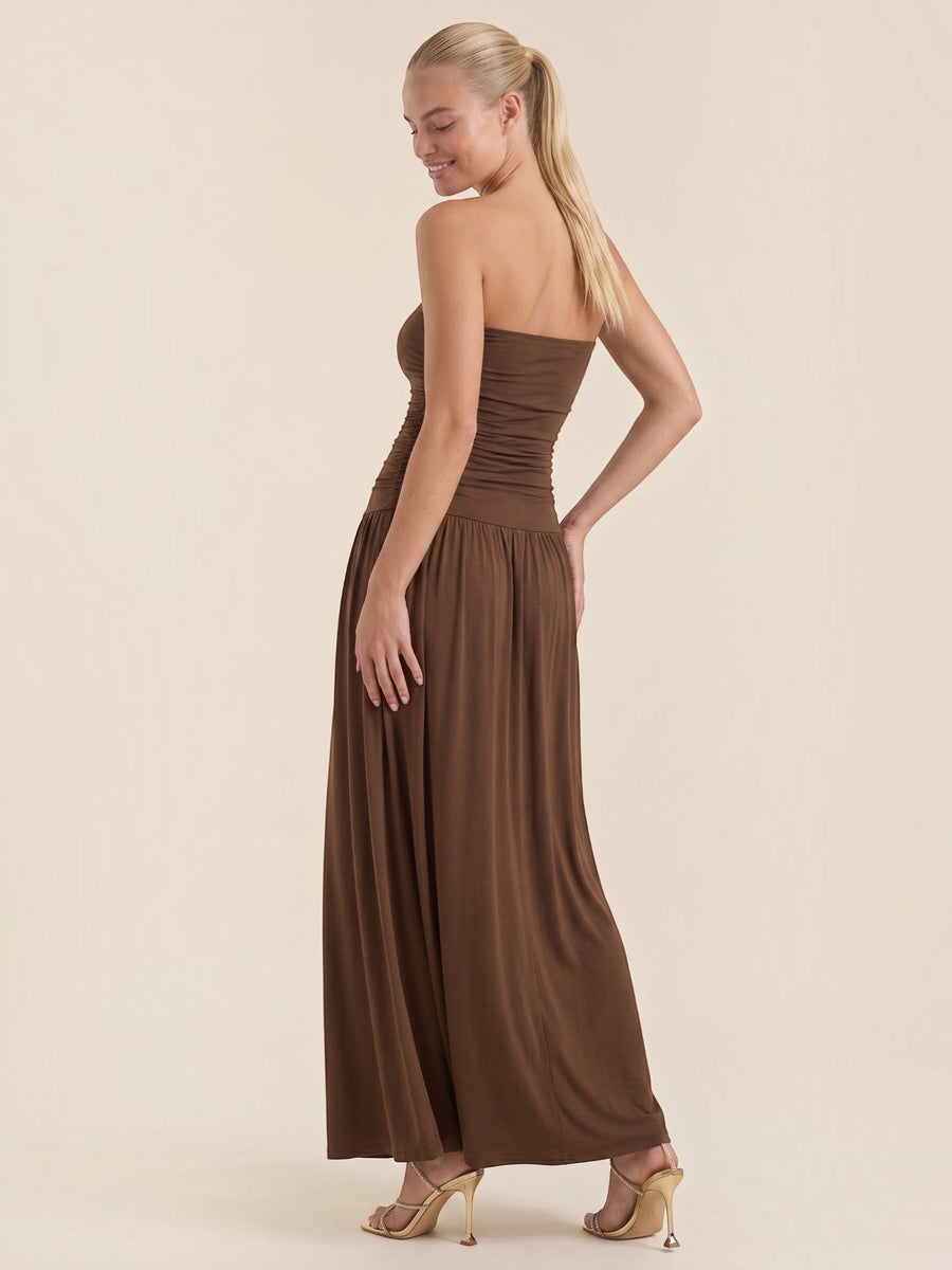 Keira Strapless Drop Waist Maxi Dress