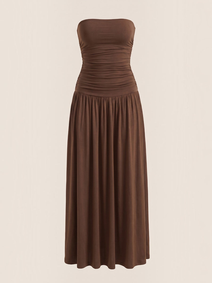 Keira Strapless Drop Waist Maxi Dress