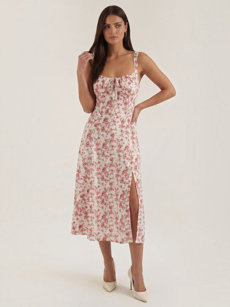 Josie Floral Fitted Waist Midi Sundress