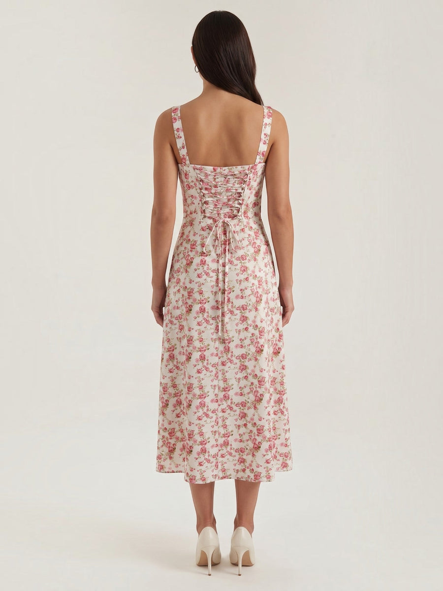 Josie Floral Fitted Waist Midi Sundress