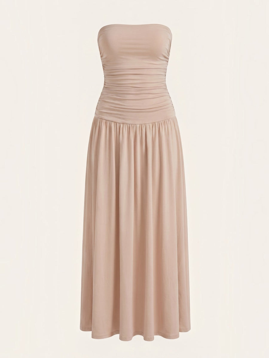 Keira Strapless Drop Waist Maxi Dress