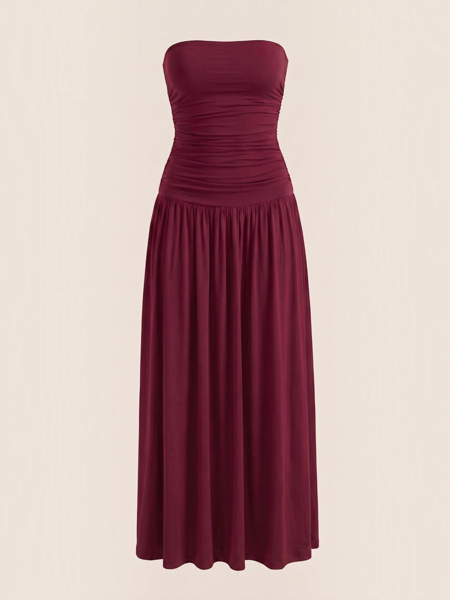 Keira Strapless Drop Waist Maxi Dress