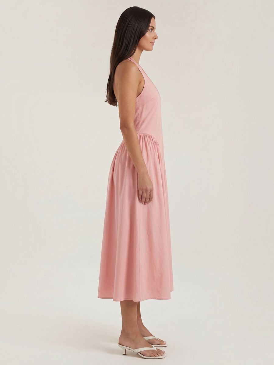 Kiara Halter Neck Drop Waist Midi Dress
