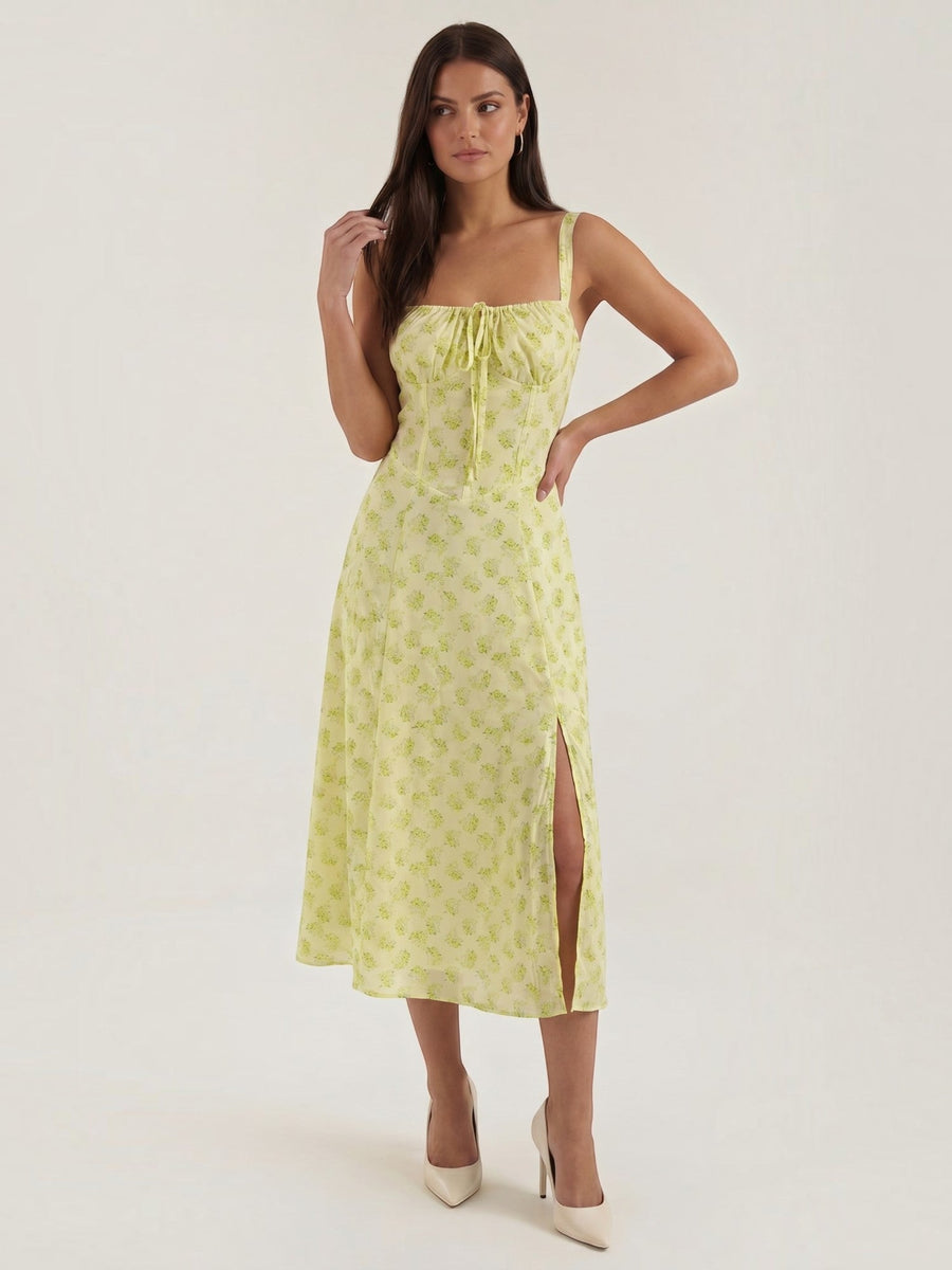 Julia Floral Sweetheart Neck Midi Sundress