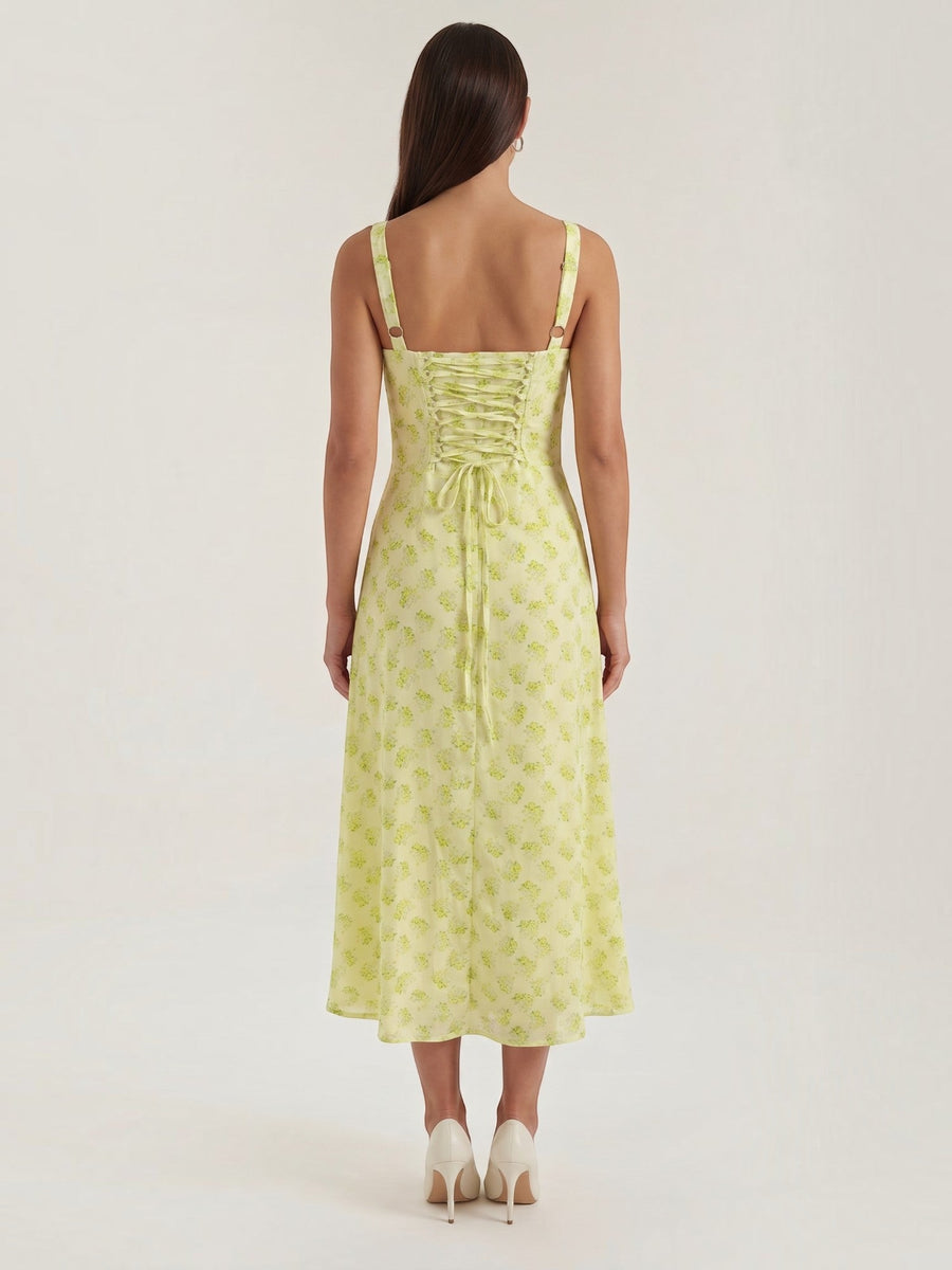 Julia Floral Sweetheart Neck Midi Sundress