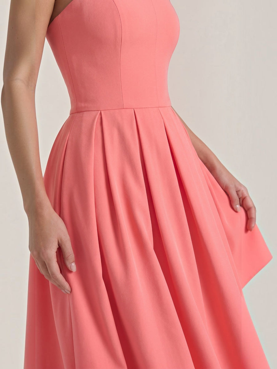 Yanna Strapless Pleated Skirt Midi Dress