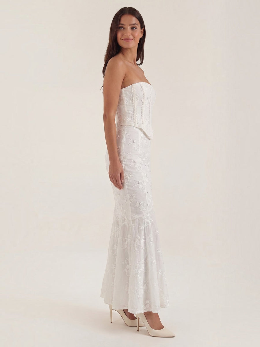 Anastasia Lace Corset Style Two Piece Maxi Dress