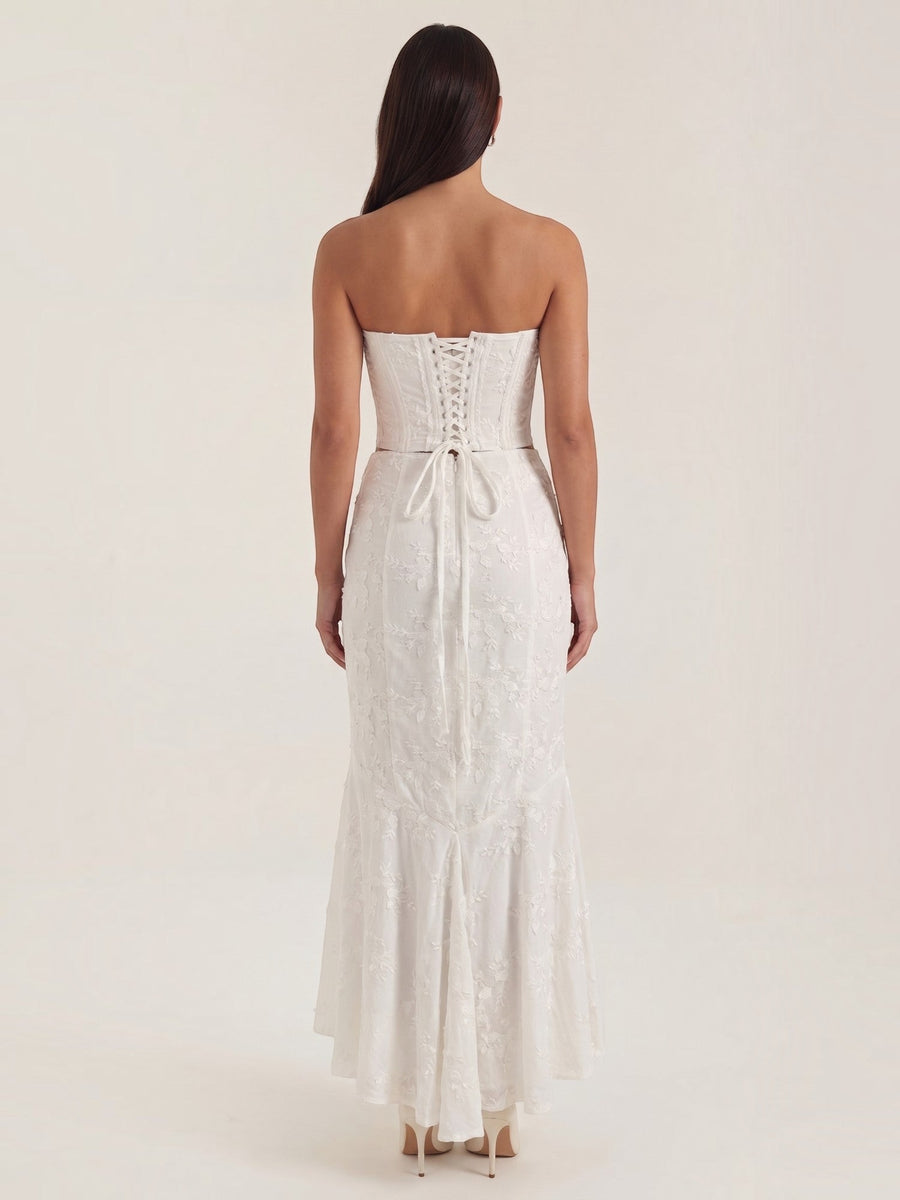 Anastasia Lace Corset Style Two Piece Maxi Dress