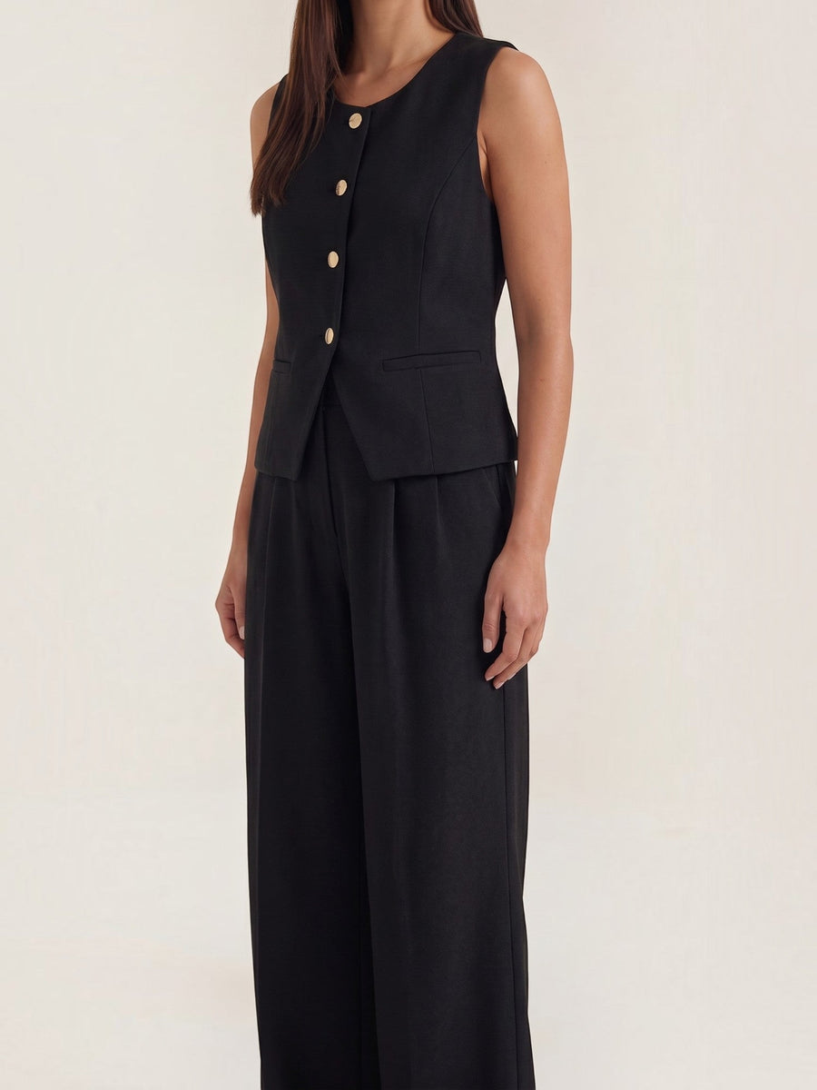 Anita Tailored Vest and Wide Leg Pants Set