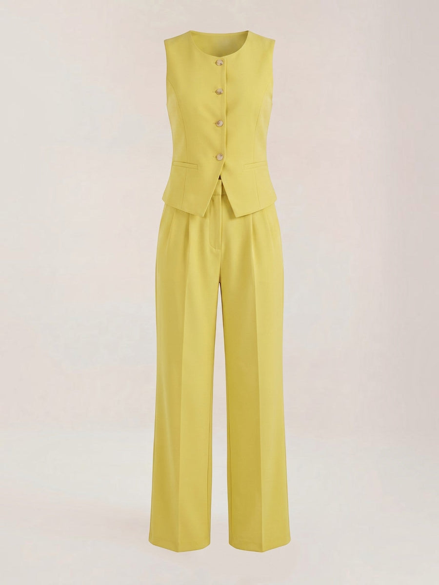 Anita Tailored Vest and Wide Leg Pants Set
