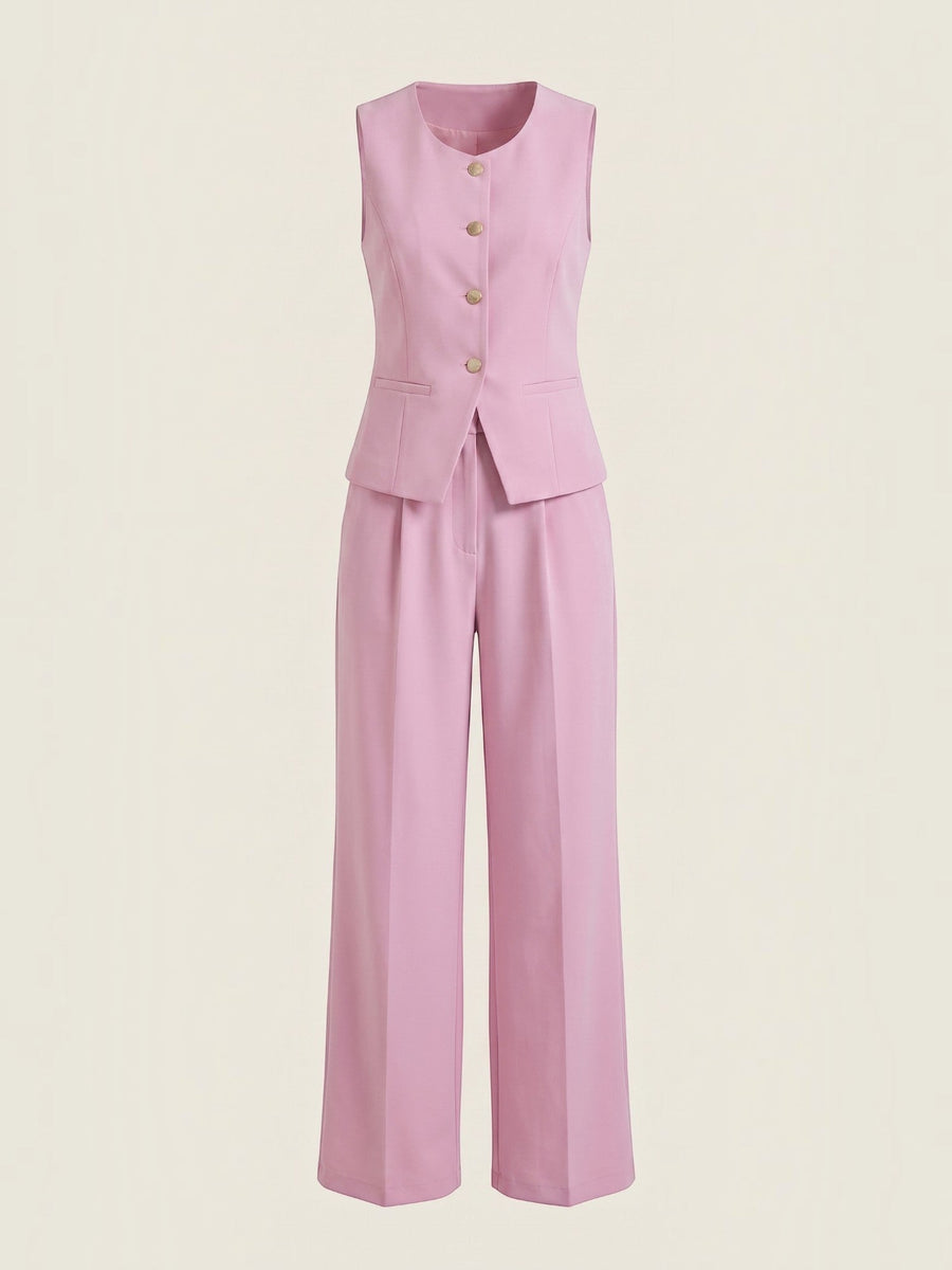 Anita Tailored Vest and Wide Leg Pants Set